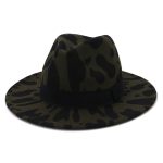 High Quality Bulk Sale Custom Wide Brim Leopard Felt Fedora Hat Cheetah Print - Image 30