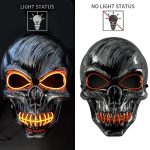 Wholesale Skull Full Face Mask Halloween Cosplay Horror Luminous LED Mask 10 Single Color for Choice Party Glow Mask - Image 11