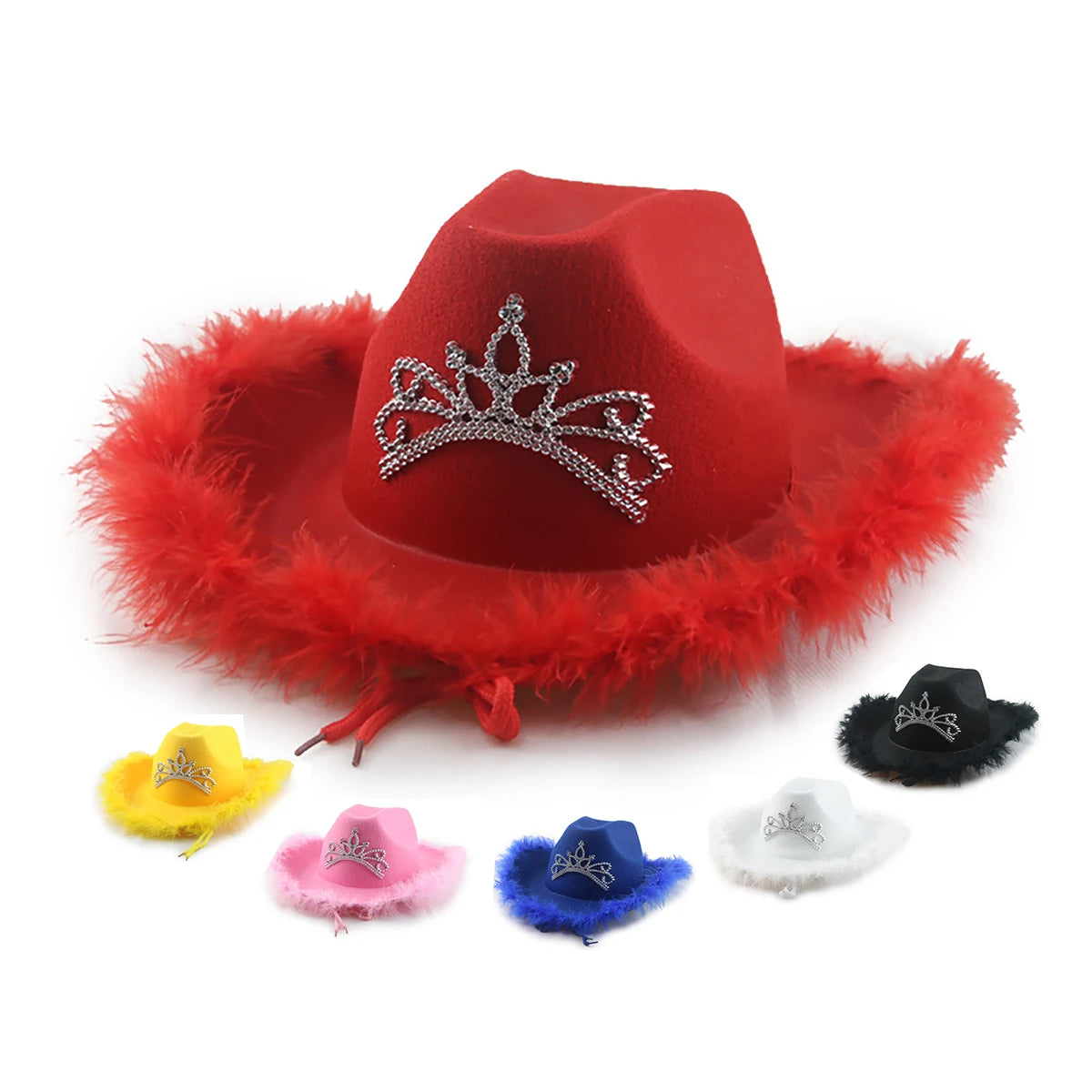 H02d802b2329d4d32bcc36dde68b412034 Rough Brim Felt Western Cowboy Flashing Sequins Pink Cowgirl Hat for Festival Halloween Christmas Party Cosplay Costume Hat - Image 1