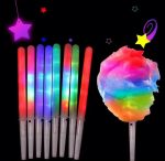 31cm LED Light Cotton Candy Cones Colorful Glowing  Stick Reusable Wedding Party Favor Concert Park Flashing Decorations