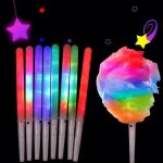 31cm LED Light Cotton Candy Cones Colorful Glowing  Stick Reusable Wedding Party Favor Concert Park Flashing Decorations