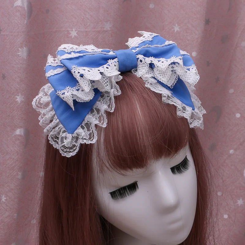 H0337eb9dab3b4164a837e23a44a8b7e33 Wholesale Custom Lolita Hair Accessories B Hairpin Headband Style Bow Headwear Props Holiday Party Cute Girl - Image 1