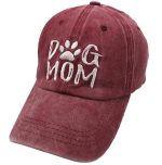 011364 Women's Embroidered Adjustable Denim Baseball Cap Tail Hat Dog Mom - Image 5