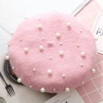 Autumn Winter Wholesale Fashion Pearl Beret Women Pearls Black Beret Cap Cashmere Beret Hat for Women - Image 14