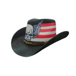 Texas Usa American Western  Men's Paper Straw Shapable Brim Sombreros Us Flag Printing Cowboy Hat - Image 10