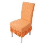 Modern Simple Elastic All-In-One Thickened Jacquard Slipcover Straight Back Dining and Table Chair Cover - Image 5