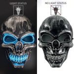 Wholesale Skull Full Face Mask Halloween Cosplay Horror Luminous LED Mask 10 Single Color for Choice Party Glow Mask - Image 14