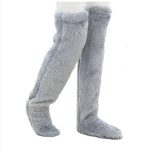 Wholesale Long Leg Warmers Over the Knee Fluffy High Winter Plush Boot Solid Thick Fuzzy Socks for Women - Image 9