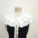 Cheap Custom Pleated Detachable Women Capelet Blouse Royal Ruffles Faux False Collar - Image 6