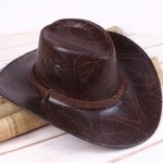 CAN-210 Wholesale Wide Brim Cheap Man Women Western Chapeau, Good Quality Pu Leather Gambler Cowboy Hats