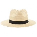 Panama-T16 Hot Sale  Paper Straw Summer Panama Hats for Men Women, Fashion Unisex Wide Brim Panama Fedora Hat With Black Ribb - Image 6