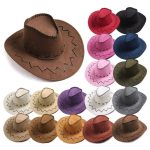 Wholesale Western Cowboy Summer Women's European and American Retro Large Brimmed Beach Sunscreen Hats - Image 4
