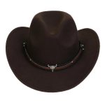 Children's Felt Upturned Bristle Jazz Bull Head Accessory Solid Color Top Wide Brim Western Cowboy Hat - Image 9