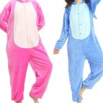 2024 High Quality Cosplay Flannel Blue Pink Pajamas Cute Onesie Parent-Child Sleepwear