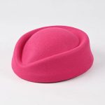 Wholesale Solid Color Classic Curled Brim Etiquette Hat Fashion Elegant Dome Formal Headwear Dance Team Uniform Hat - Image 2
