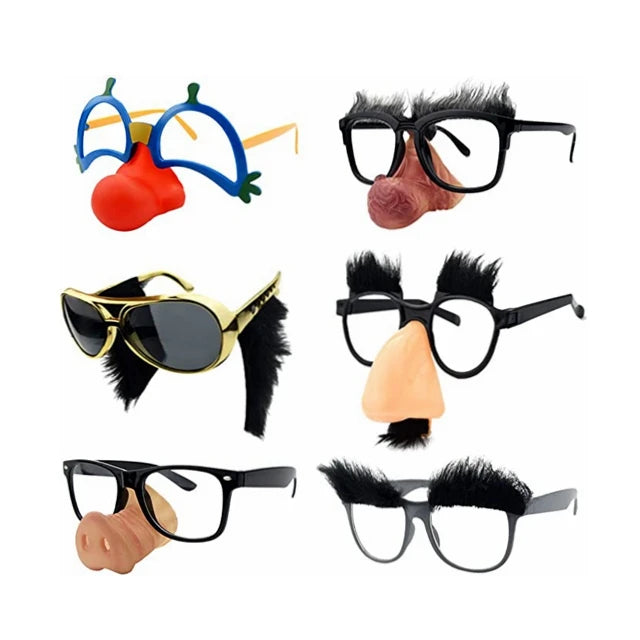 H10c69ce090be4a7cb51d08064a528bddW LU-1862 Wholesale Funny Disguise Novelty Clown Eyewear Eyes and Nose With Mustache Glasses for Halloween Costume Party Favors - Image 1