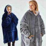 Wholesale Custom Adult Winter Hooded Wearable Oversized Hoodie Blanket  with  Embordiery Custom logo - Image 6