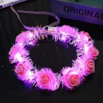 LU-1522 Light up Glowing Garland Wedding Party Headband Christmas Neon Hair Wreath Decoration Led Flower Crown Garlands - Image 8
