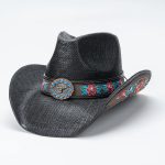 Ombre Red Black Straw Cowboy Hat Floral Embroidery Leather Band Longhorn Concho Western Cowgirl Daily Party Outdoor Fishing - Image 8