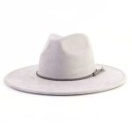 Wholesale High Quality Pink Wide Brim Women Hats Vegan Suede Fedora Hat Formal Dress Cap - Image 28