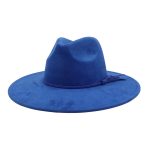 Wholesale High Quality Pink Wide Brim Women Hats Vegan Suede Fedora Hat Formal Dress Cap - Image 41
