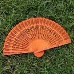 Wooden Hand Held Folding Fan  Multicolor Vintage Bamboo Hollow Carved Handheld Fans for Wedding Party Birthday Gift - Image 2