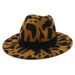 High Quality Bulk Sale Custom Wide Brim Leopard Felt Fedora Hat Cheetah Print - Image 25