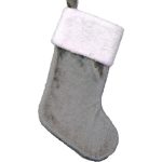 Embroidery Custom Santa Sock Blank Party Decoration Xmas Decor Faux Fur Christmas Stockings - Image 4