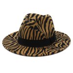 High Quality Bulk Sale Custom Wide Brim Leopard Felt Fedora Hat Cheetah Print - Image 22