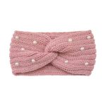 Fashion Pearls Knitted Headband Women Cross Knotted Bands Autumn Winter Ear Warmer Protectors Wide Turban Hair Accessories - Image 9