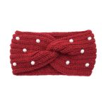 Fashion Pearls Knitted Headband Women Cross Knotted Bands Autumn Winter Ear Warmer Protectors Wide Turban Hair Accessories - Image 13
