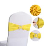 Colorful Stretch Spandex Bow Decoration Chair with Universal Buckle Slider for Wedding Hotel Banquet Birthday Party - Image 25
