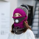 Fashion Outdoor Activities Women 3 in 1 Winter Hat New  Warm Fleece Lined Beanie Hat with Scarf and Mask Set - Image 13