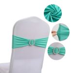 Colorful Stretch Spandex Bow Decoration Chair with Universal Buckle Slider for Wedding Hotel Banquet Birthday Party - Image 8