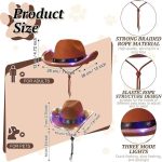 LU-0304  Lights Mini Pet Cute Dogs  Pet  Accessories Costume  Bandana for Party Light up Adjustable Dog Cowboy Hat - Image 5