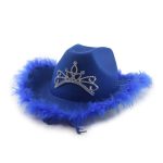 Rough Brim Felt Western Cowboy Flashing Sequins Pink Cowgirl Hat for Festival Halloween Christmas Party Cosplay Costume Hat - Image 3