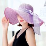 Esrt-069 Beach Cap Caps Panama Wide Brim Infant Hats for Women Summer Sun Visor China Straw Hat Ribbon Custom Upf 50