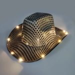 LT-12 Custom Unisex PINK Led Jazz Light up SEQUIN Cowgirl Cowboy Hat Wholesale White Western Women Men Party HAT - Image 15