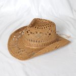 Wholesale Summer Beach Outdoor Sunshade Straw Sun Hat Western Cowboy Jazz Hat Wide Brim Handmade Retro Hollow Cowgirl Fedora Hat - Image 2