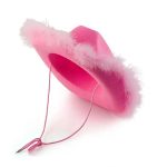 Pink Western Style  Women Girl Rolled Fedora Feather Edge Beach Cowboy  Cowgirl Hats - Image 4