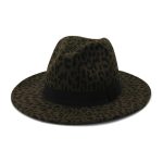High Quality Bulk Sale Custom Wide Brim Leopard Felt Fedora Hat Cheetah Print - Image 18
