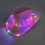 CEN-005 Sequin Light up Led Cowboy Hat Glow Club Party Hats for Bar Costume - Image 11