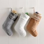 Personalized Plaid Embroidery Holiday Stocking Party Decoration Xmas Decor Faux Fur Christmas Stockings