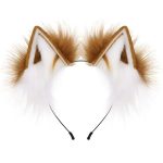 New Style Plush Lovely Faux Fur Wolf Fox Cat Ears Headband Anime
