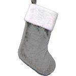Embroidery Custom Santa Sock Blank Party Decoration Xmas Decor Faux Fur Christmas Stockings - Image 8