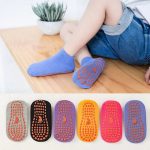 Logo Customized Anti Slip Slippers With Rubber Clips Yoga Trampoline Running Silicone Socks Early Teaching Steps - Image 3