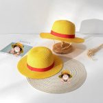 One Piece Natural Caps Hats Wholesale  Men WOMEN Summer Luffy  Straw Sun Hat CAP   for Kids
