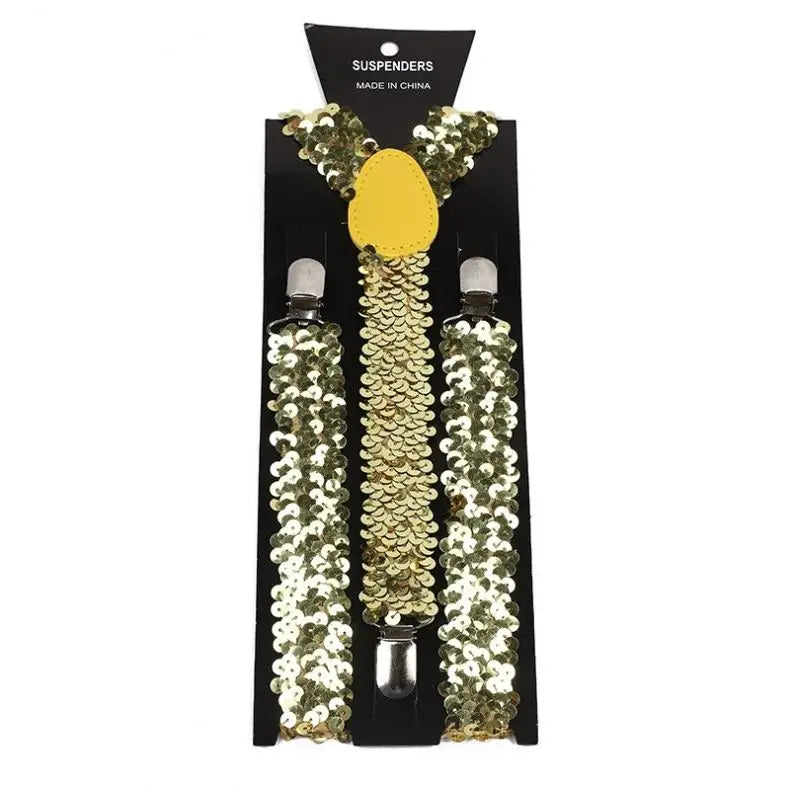 H2782e8d768d5431295b065163faea6beN Wholesale 2.5Cm Sequin Men 3 Clips Mens Suspenders for Party Celebration - Image 1
