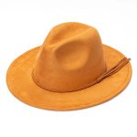 Wholesale Classic Tissue Rope Band Wide Brim Felt Hat Formal Dress Suede Fedora Hat for Women Men - Image 12