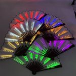 LED Light up Folding Fan Hand Stage Performance Show Glowing Fluorescent Props Fan - Image 6